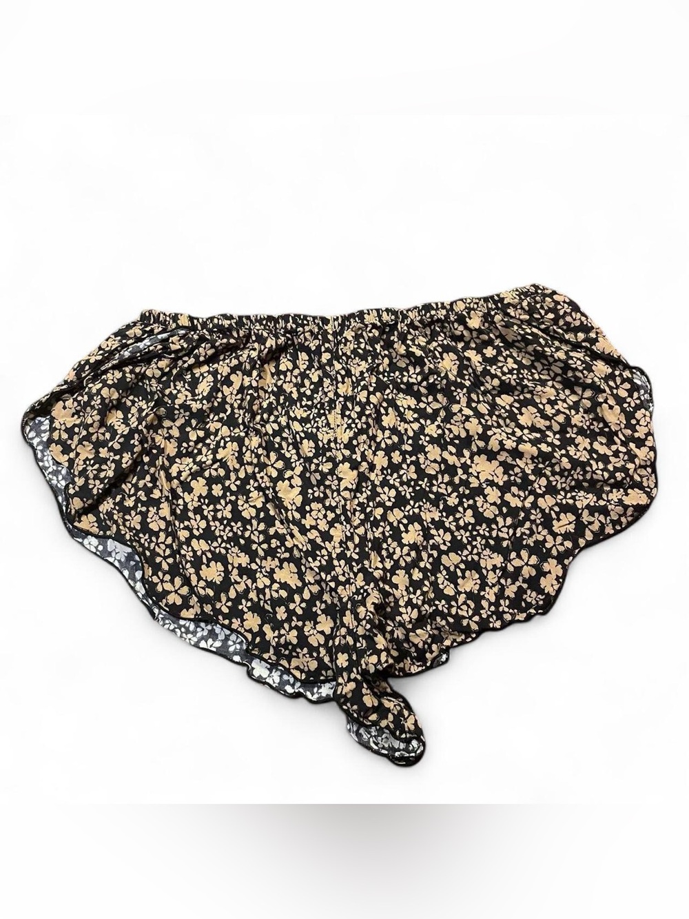 Free people Black Floral Shorts with Cream Flowers